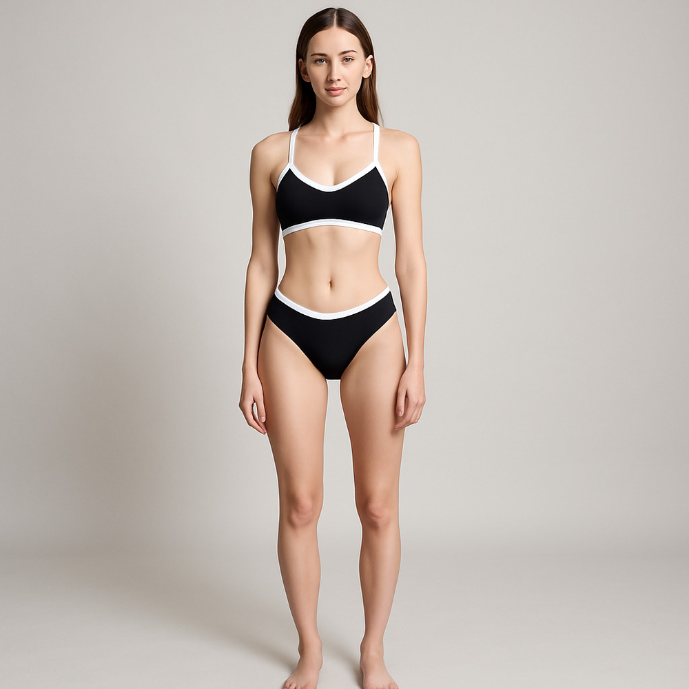 Seaselfie Block Party Bikini Top & Swim Bottoms Size Medium